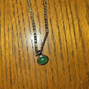 Necklace with green stone